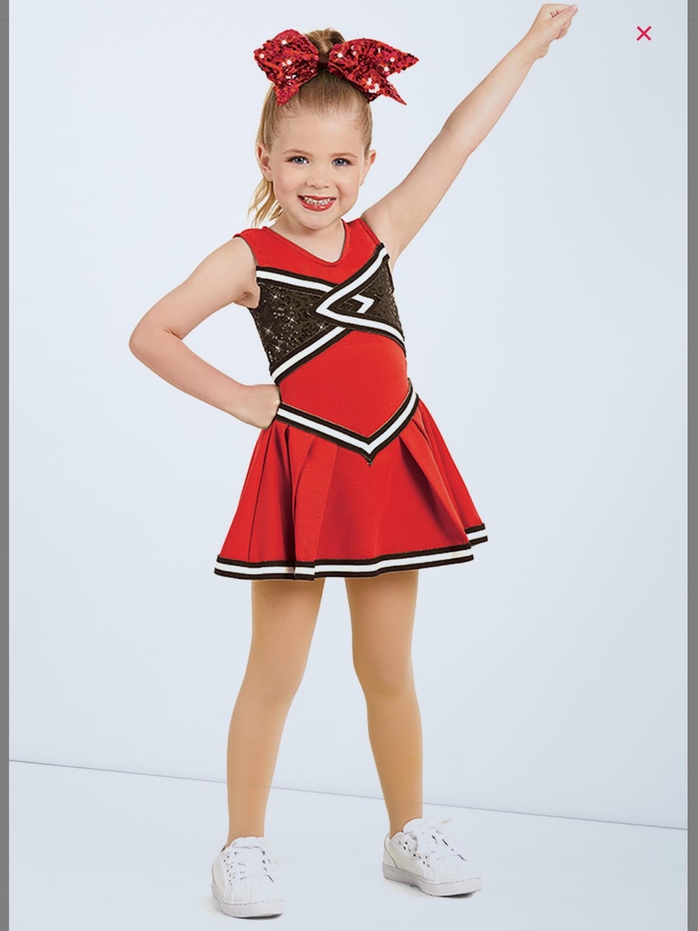 Weissman Legendary Red Black White Sequin Cheerleader Dance Costume MC 11023